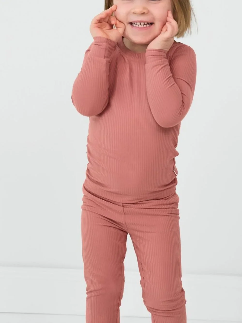 Little Sleepies Clay Ribbed Two-Piece Pajama Set 2T